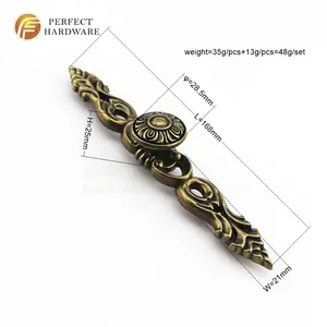 Bestseller Zink legierung Bronze Kleider schrank Schrank türgriff Antik Messing Möbel griff und Knöpfe