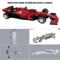 Sculpture de voiture de course personnalisée en fibre de verre/métal, modèle de voiture de sport F1 DK ART DECOR, décoration murale pour événements extérieurs et centres commerciaux, photo
