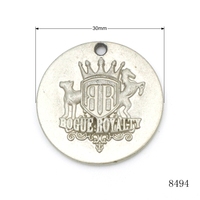 Étiquette métallique ronde personnalisée avec logo en relief, étiquette métallique anti-rouille en laiton, étiquette suspendue pour accessoires de porte-clés
