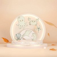 Gâteau en bois topper été mer style coquille étoile de mer pieuvre crabe diable poisson gâteau accessoires gâteau décoration fournitures