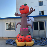 Épouvantail géant gonflable tête de citrouille, modèle de personnage gonflable pour Halloween, accessoire gonflable effrayant pour extérieur et centres commerciaux