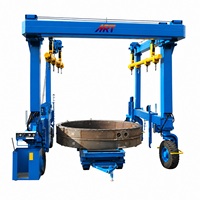 Grue portique sur pneus avec contrôle de fréquence PLC et dispositif anti-collision pour la manutention d'équipements logistiques en cour ouvert