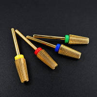 Forets de fraisage pour ongles en acier au tungstène doré 5 en 1 à double utilisation manuelle, carbure multifonctionnel à haute dureté pour une utilisation longue durée