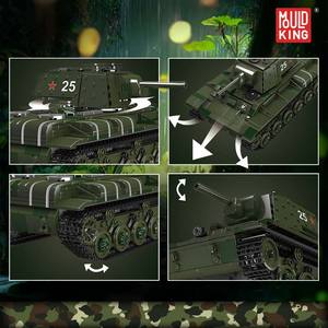 Moule Roi 20025 924Pcs Militaire Télécommande Seconde Guerre Mondiale KV-1 Char Lourd DIY Réservoir en Plastique Modèle Blocs de Construction Briques Jouets - Product Image 5