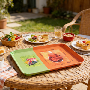 Bandeja de Servir <span class=keywords><strong>Gourmet</strong></span> de Melamina con Estampado de Dulces Coloridos de 12 Pulgadas x 8.3 Pulgadas para Cocina y Fiestas - Product Image 1