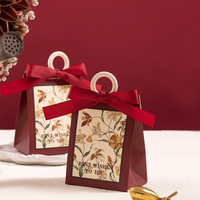 Personnalisation de nouvelles poignées d'anneaux en bois boîte cadeau boîtes cadeau en papier carton mariages anniversaires boîte cadeau élégante fermeture ruban