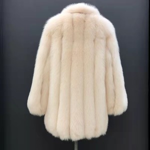 <span class=keywords><strong>Cappotto</strong></span> in Vera Pelliccia di Volpe All'Ingrosso, Lussuoso <span class=keywords><strong>Cappotto</strong></span> Invernale a Righe Verticali per Donna - Product Image 2