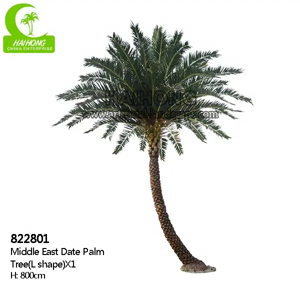 Anti-uv fake tropical coconut tree artificial palm tree round pool fiberglass artificial palm trees for outdoor garden coastal