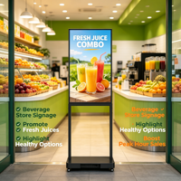 Écran publicitaire LCD vertical double face sur pied, adapté aux commerces de détail, aux restaurants, aux centres commerciaux, etc.