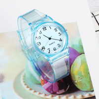 WJ-10917 Nuevo Reloj de Plástico Transparente de Color, Relojes de Moda, Relojes de Cuarzo para Niños