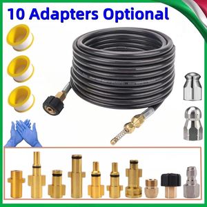 Tuyau de nettoyage haute pression noir/doré de 2-35 m <span class=keywords><strong>pour</strong></span> égouts et canalisations, kit de pulvérisation avec <span class=keywords><strong>buse</strong></span> <span class=keywords><strong>pour</strong></span> lavage de voitures et travaux de nettoyage - Product Image 2