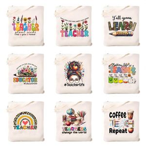Sac en toile personnalisé, cadeaux de remerciement pour les enseignants, cadeau pour la fête des enseignants, sac fourre-tout en toile réutilisable pour femmes - Product Image 1