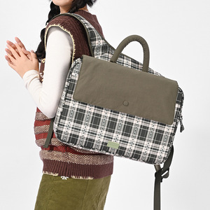 Bolso de hombro de color sólido para mujer, estilo japonés, ligero y fresco, con diseño de cuadros, tamaño L, bolso de mano con diseño elegante para ir al trabajo o de viaje. - Product Image 2
