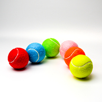 Jouet pour chien en forme de balle de tennis, coloré, en caoutchouc hautement élastique, interactif, pour l'entraînement, jouet à mâcher pour les dents, pour chiens de petite, moyenne et grande taille