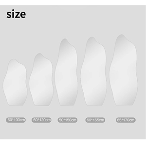 Hình dạng không đều lớn treo tường không đối xứng không khung Led Gương đầy đủ chiều dài cho phòng khách phòng ngủ tắm lối vào trang trí - Product Image 5