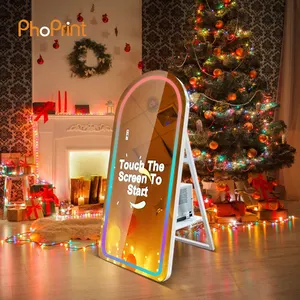 Hochzeits feier Photo Booth Selfie Magic Mirror Photo Booth LED-Licht Kiosk Booth