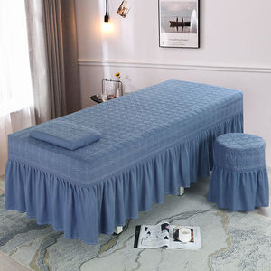 Beauty bed sheet four-piece <b>set</b>, summer thickened quilted with holes, massage bed sheet, bed skirt (single piece with holes) - Product Image 3