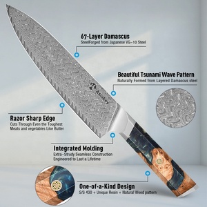 Coltello artigianale Kiritsuke da 8 pollici forgiato a mano 67 strati in acciaio damasco coltello GYOTU - Product Image 3
