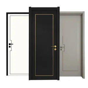 HDF aparência moderna mais recente design China porta interior sólida hotel chinês pode personalizar porta marca