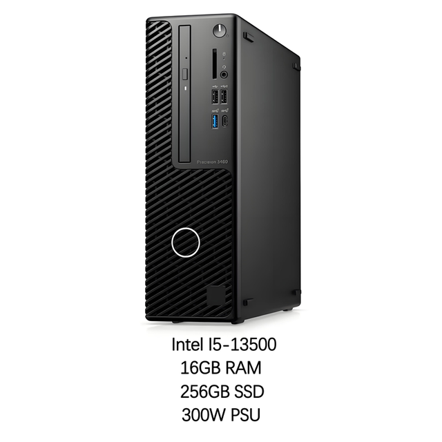 New Precision T3460 Intel I5-13500 16GB RAM 256GB SSD Compact Desktop PC SFF Tower Workstation for Industrial Design