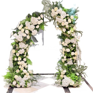 Décoration de toile de fond de mariage, arrangement floral blanc, décoration d'arche, verdure artificielle, fleurs artificielles - Product Image 5