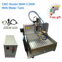 Routeur CNC 6040 2,2 kW 3 axes / 4 axes Graveur USB avec réservoir d'eau Machine de gravure et de fraisage LY 600*400mm