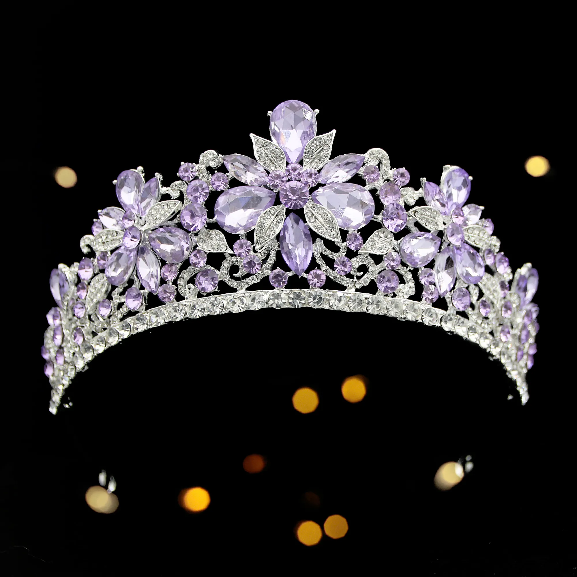 Vương Mão Pageant Lớn Rhinestone Tiaras Kim Cương Công Chúa Pha Lê Cô Dâu Pha Lê Cô Dâu Tiaras Cho Cô Dâu Cô Gái Ba Lê