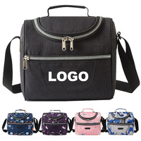 Geïsoleerde lunchtassen van waterdicht Oxford-materiaal met aangepast logo voor volwassenen, draagbare thermische koeltas, promotie lunchbox tas met logo
