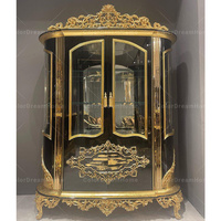 Ensemble de salle à manger en bois massif sculpté, meubles anciens de luxe, noir et or, ensemble de table à manger 6 places