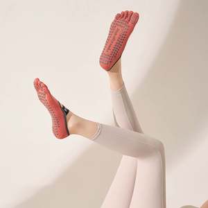 Wholesale Yoga and Pilates-specific Five-finger Socks Women's Short Style Anti-slip Breathable Split-toe Socks - Product Image 2