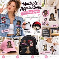 Patch brodé en gros pour femme, motifs dessin animé, léopard, bikini, cadre cœur, nœud, lunettes de soleil, thermocollant et à coudre