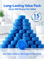 Tablettes nettoyantes pour cuvettes de toilettes longue durée, jusqu'à 300 chasses d'eau, pack économique, désodorisant automatique pour toilettes