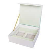 Boîte de collection en carton pour emballage de flacons de parfum, avec insert en EVA découpé, en forme de livre, en papier blanc, pour emballage de flacons cosmétiques