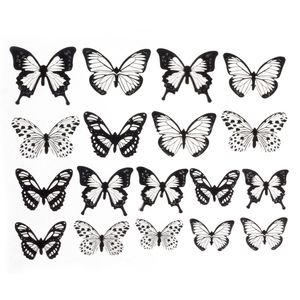 18 Piezas de Mariposas 3D Blancas y Negras, Adhesivos de Pared Huecos de PVC, Adhesivos Creativos para Decoración del Hogar y Fotografía - Product Image 5