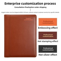 Porte-documents A4 en PU Boying WJJ-02 avec calculatrice, porte-cartes et bloc-notes, pour bureau, personnalisable en relief