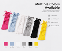 Chaussettes de yoga à cinq doigts avec points en silicone, ajustables par lacets, en tricot doux, pour Pilates, Barre, Ballet, Studio, Marque privée, OEM, ODM