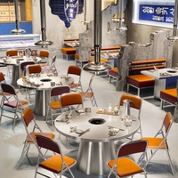 Chaises de restaurant modernes en cuir PU rembourrées avec structure en acier inoxydable - Durables, écologiques et imperméables