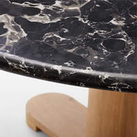 Table à manger ronde moderne en marbre naturel noir pour maison hôtel ou villa meubles de salle à manger en pierre
