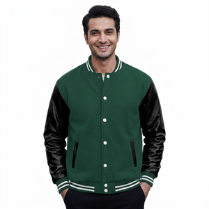 Wholesale Manufactory Customizable Logo <b>Long</b> Sleeve Streetwear Varsity <b>Jackets</b> CollegeBaseballjacket for <b>men</b> - Product Image 1