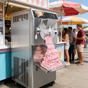 Máquina para hacer helado instantáneo de 160L para negocios, máquina de helado duro, gelato, congelador por lotes, refrigeración por aire. - Product Image 1