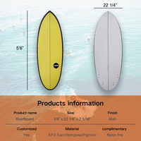 Planches de surf EPS et PU personnalisables de 5'6 avec teinte en résine, planches courtes de qualité supérieure pour la marque