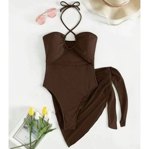 Ensemble de maillots de bain rétro deux pièces grande taille OUTPACE, nouveau monokini push-up avec short, avec logo personnalisé, en vente - Product Image 2