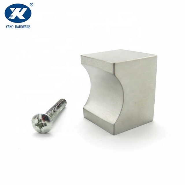Square Stainless Steel Furniture Cabinet Drawer Finger Pinch Knob Pull