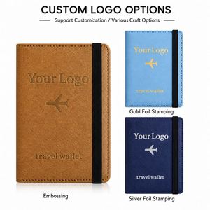 Custom Logo Pu Leather <b>Holder</b> Strap Embossed <b>Travel</b> <b>Document</b> Cover Personalized Passport Case Business Gift Sets - Product Image 4