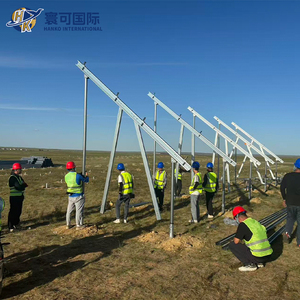 Struttura di Supporto per Pannelli Solari in Acciaio a Inclinazione Fissa Progettata per Installazione su Campo Aperto Sistema di Montaggio a Terra a Doppio Palo - Product Image 3