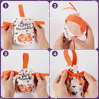 Sacs à cordon en coton pour Halloween, sacs cadeaux à cordon avec poignée pour la décoration de fête d'Halloween