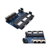Convertisseur de média fibre optique RPOE 100M, carte PCBA, 3 ports RJ45 + 3 ports fibre SC UPC monomode simplex, portée 20KM, commutateur Ethernet