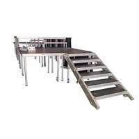 Scène portable mobile en aluminium renforcé avec plateau en verre, capacité de charge de 500 kg/m, montage rapide, pour concerts, mariages, événements en plein air