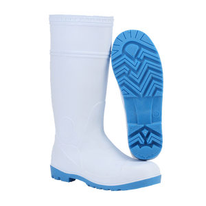 Les abattoirs utilisent des bottes <span class=keywords><strong>de</strong></span> pluie à semelle bleue bottes <span class=keywords><strong>de</strong></span> pluie en PVC à tige blanche bottes <span class=keywords><strong>de</strong></span> pluie étanches à l'<span class=keywords><strong>eau</strong></span> - Product Image 1