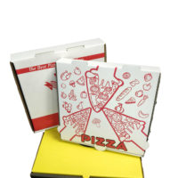 Boîte à pizza jetable pliable en carton ondulé blanc de qualité supérieure SP3242, prête pour l'impression de marque, pour la vente en gros et les pizzerias
